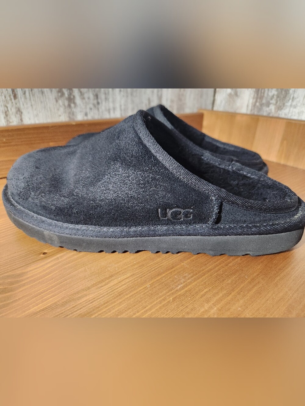 UGG Black Suede Slip-On Clog USA Youth Size 5